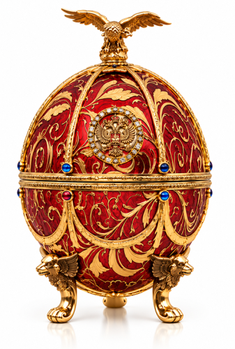Huevo imperial Fabergé rojo y dorado